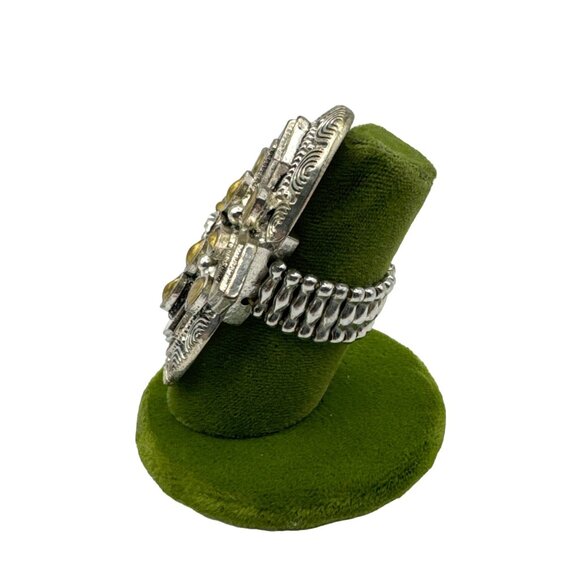 Multi Toned Cross Shaped Stretch Ring One Size - Picture 3 of 7